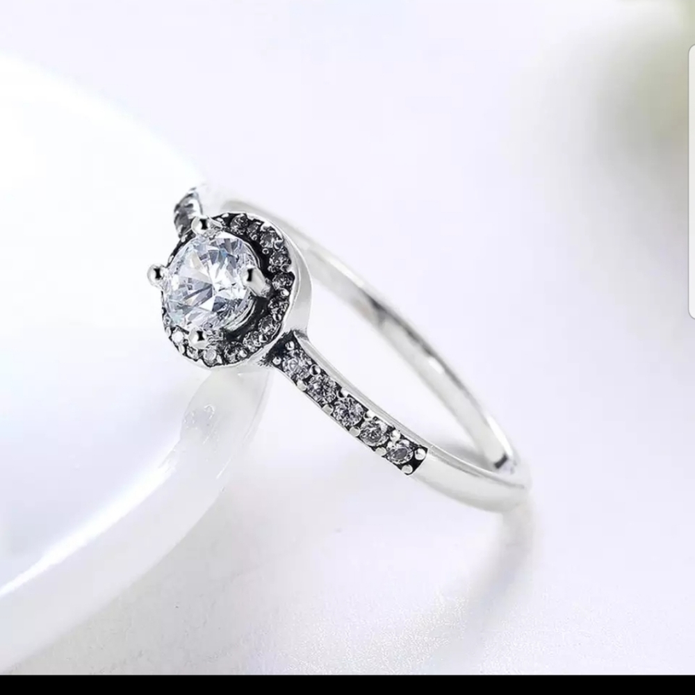 New 1 carat Zircon White gold tone ring - Picture 4 of 4